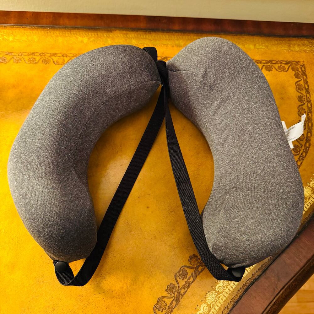 Brookstone Memory Foam Gray Travel Neck Pillow